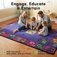 thumbnail image 6 of SAFECASTLE Alphabet Charlie Kids Educational Area Rug – 5'4" x 7'8" – ABC Alphabet Border Classroom Carpet for Playroom, Classroom, Daycare, or Preschool – Durable Machine-Tufted Nylon Rug, 6 of 7