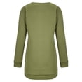 thumbnail image 5 of Lilgiuy New Casual Solid Long Sleeve Round Neck Contrast Color Sweater Top Women's Clothing Sweatshirt Dress Army Green Fall for 2022 Spring Winter, 5 of 5