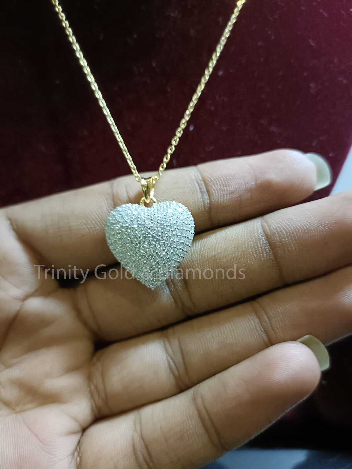 MOISSANITE DIAMOND HEART Pendant â€¢ Pave Diamond Heart Pendant â€¢ Gift For Women Necklace â€¢ Valentine Heart Jewelry â€¢ Best Friend Gift â€¢