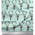 thumbnail image 1 of Soimoi Green Cotton Poplin Fabric Wreath Floral Print Sewing Fabric Yard 42 Inch Wide, 1 of 3