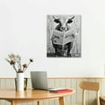 thumbnail image 2 of COMIO Black and white canvas cows in bathroom decoration picture interesting highland cow bathroom wall decoration humorous animal bathroom wall, bedroom, children's bathroom decoration, 2 of 4