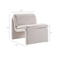 thumbnail image 3 of Maklaine Boucle Fabric Upholstered Armless Accent Chair in Parchment, 3 of 9