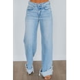 thumbnail image 5 of Kris Vervet Women's Super High Rise Wide Leg Jeans, Light Wash, No Stretch, 5 of 6