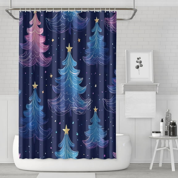 Winter Funny Shower Curtain,Winter Snowflake Funny Christmas Bathroom Curtain Elegant Bathroom Curtains for Home Bathroom Decor Christmas