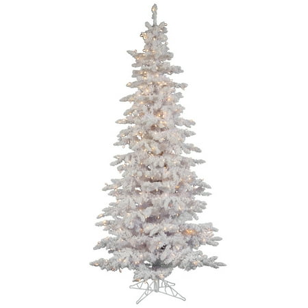9 pre lit flocked white spruce slim christmas tree clear led lights - Slim Christmas Tree With Led Lights 9 pre lit flocked white spruce slim christmas tree clear led lights - Slim Christmas Tree With Led Lights