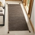 thumbnail image 3 of SAFAVIEH Montauk Bijar Solid Cotton Runner Rug, Brown/Black, 2'3" x 8', 3 of 6
