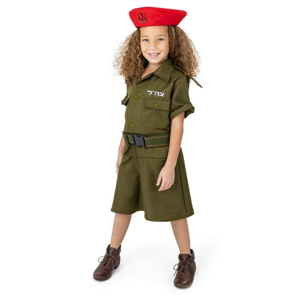 Dress-Up-America Girls Army Dress Costume - Army Uniform Dress for Kids