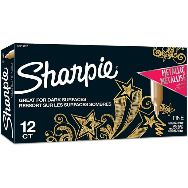 Marcadores Sharpie Metálico Punto Fino CJ 12 Sharpie Marcadores permanentes