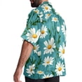 thumbnail image 3 of Daisy Men's Casual Printed Poplin Short Sleeve Button Down Beach Shirt with Spread Collar Top, 3 of 6