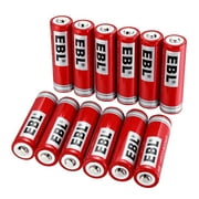 EBL 12-Pack 3.7V 800mAh 14500 Li-Ion Rechargeable Batteries for LED Flashlight Torch