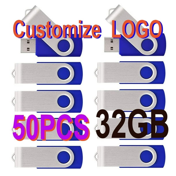 50 Pack 32GB USB Flash Drive Bulk USB Memory Stick 32GB 50 Pcs Blue