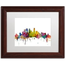 Trademark Fine Art 'Minneapolis Minnesota Skyline' Canvas Art by Michael Tompsett, White Matte, Wood Frame