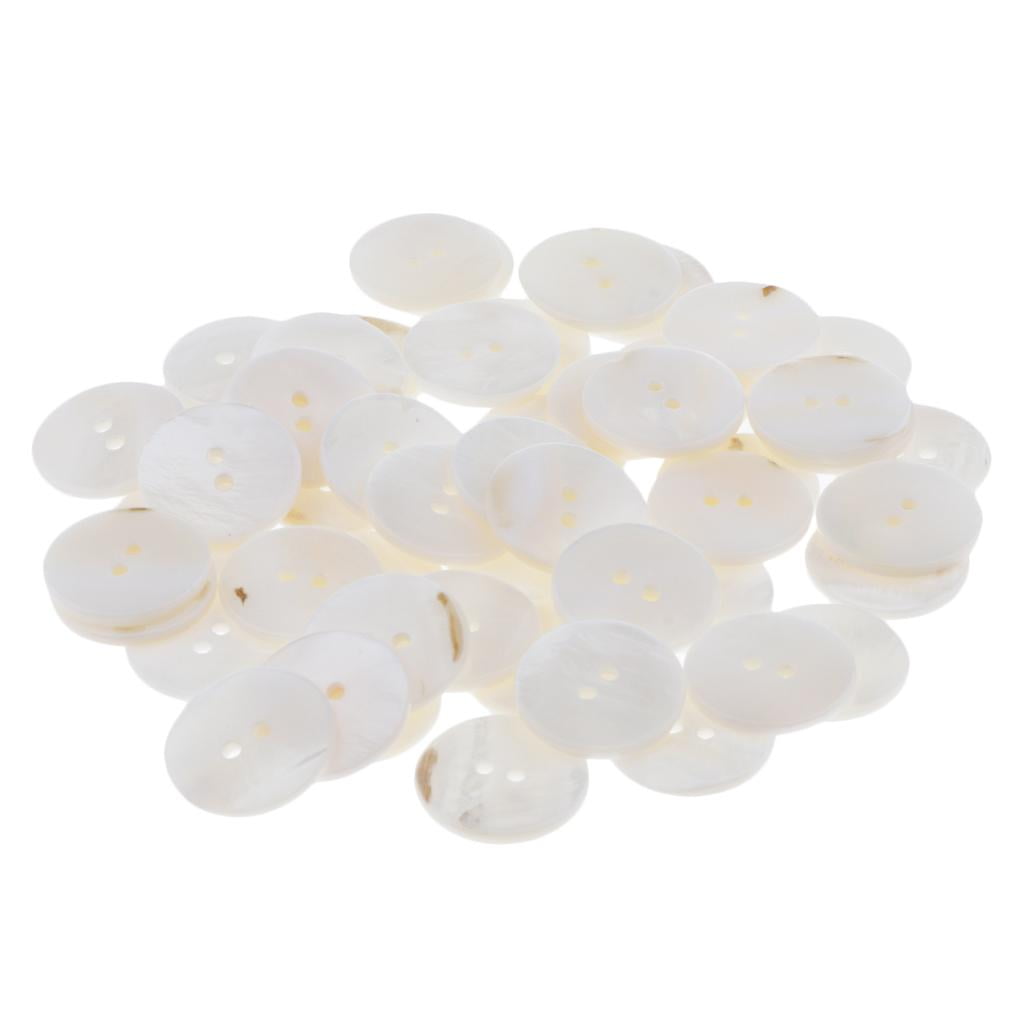 Yunhgft Pack of 50 shimmering mother of pearl, mother of pearl buttons craft buttons for White