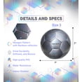 thumbnail image 2 of Barocity Soccer Ball - Premium Boy and Girl Official Match Ball with Cool Reflective Rainbow Hex Pattern, Durable, Indoor, Outdoor, Training, Practice, Playtime and Games - Silver Size 3, 2 of 7