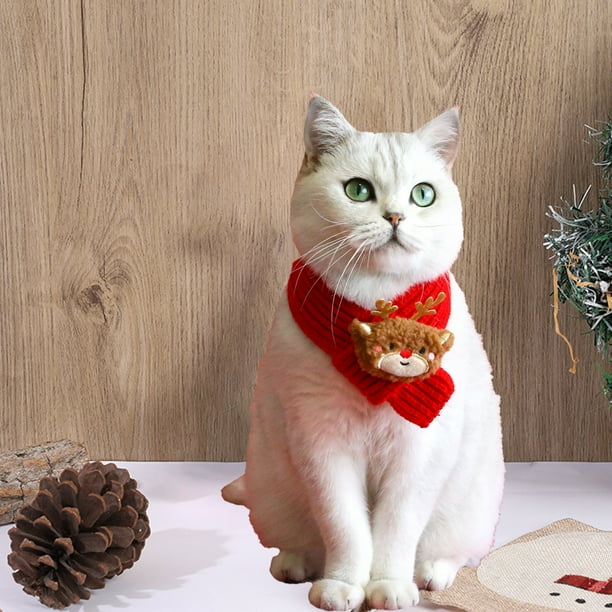 Adornos navideños, regalos navideños, bufanda de punto para mascotas, diadema cálida para perros pequeños y medianos, decoración navideña para festivales de invierno, bufanda festiva.
