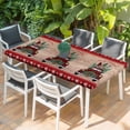 thumbnail image 2 of Christmas Truck Table Cloths for 3 Foot Rectangle Tables, Xmas Snowflakes Tree Farmhouse Wooden Patio Waterproof Elastic Fitted Tablecloths, Washable Rectangular Table Cover for Camping, 2 of 8