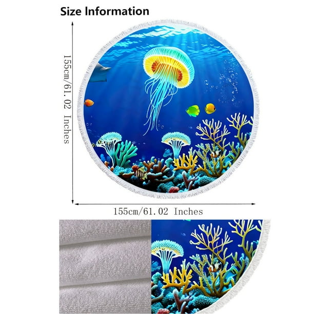 Toalla de playa redonda de microfibra estampada, súper colorida, resistente a la arena, manta de playa, tapete de playa, toalla multiusos para viajes y piscina.