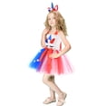 thumbnail image 3 of Toddler Kids Girls 4th of July Independence Day Sleeveless Children Rainbow Princess Unicorn Tulle Tutu Party Dresses, 3 of 9