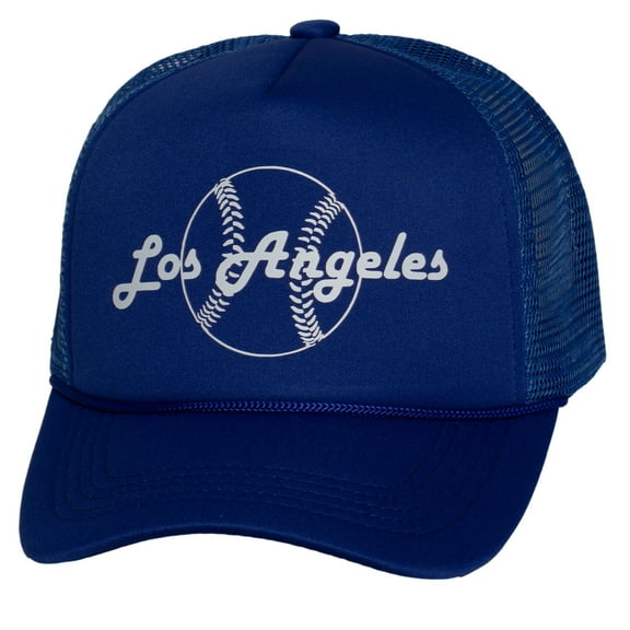 Top Headwear Men's Los Angeles Basketball Trucker Hat - Snapback Clubs Royal Blue