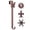 Bronze Sun, variant on Haute Decor Adapt Adjustable Length Wreath Hanger with Interchangeable Icons (Antique Brass-Sun/Snowflake/Bee/Pumpkin)- 4 Door Wreath Hangers in 1