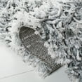 thumbnail image 4 of SAFAVIEH Rio Kynaston Solid Polyester Shag Runner Rug, Grey/Ivory, 2'3" x 6', 4 of 7