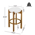 thumbnail image 2 of Tara Indoor Round Seat Bar Stool,Walnut, 2 of 10