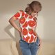 thumbnail image 3 of Balery Tomatoes Body de cuello redondo de manga corta para mujer Tops de manga corta Tops básicos-Large, 3 of 7