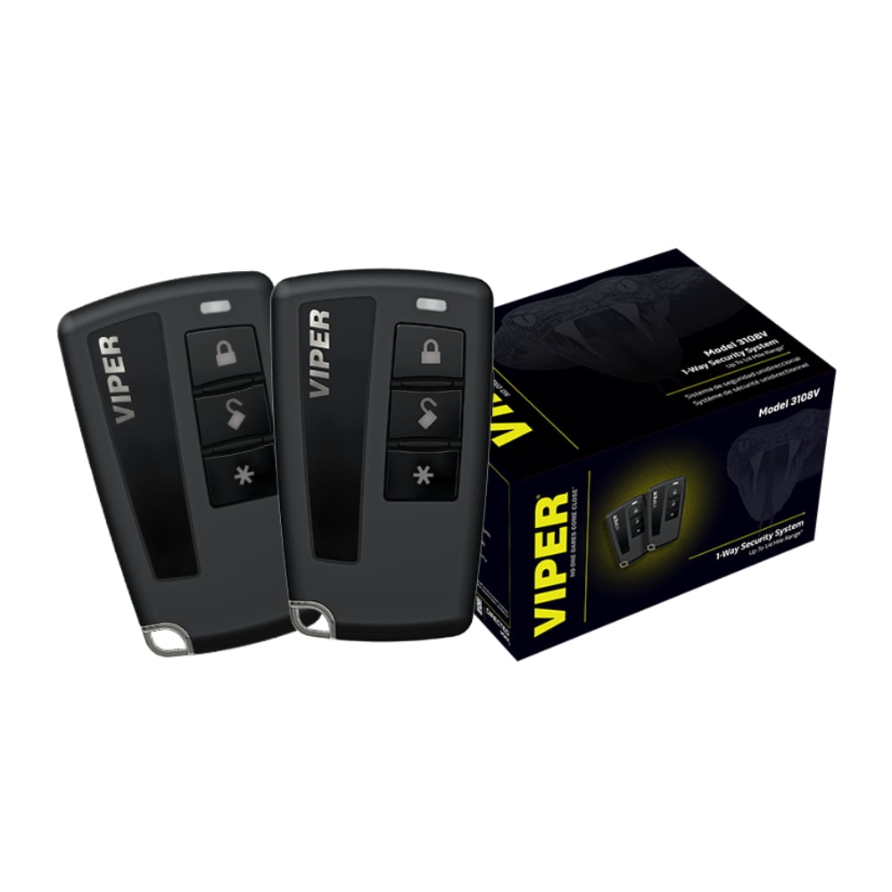 New Viper 3108V 1-Way Car Security System – LCD, 4-Button Key Fob, 1/4 Mile Range