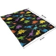 thumbnail image 4 of Colorful Dinosaurs Black Pattern Blanket,Comfortable Soft Lamb Wool Throw Blanket,All Season,Warm Lightweight Blankets for Sofa Bed Couch Living Room Chair,60"x80", 4 of 4