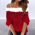 thumbnail image 2 of NMMUED Valentines Day Shirt Happy Valentines Off Shoulder Tops Boat Neck Tunics Tops Loose Fit Heart Tops Casual Valentine Pullover Valentines Tee Shirts for Women (S-3XL), 2 of 5