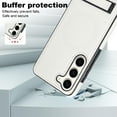 thumbnail image 4 of for Samsung Galaxy S23 Plus PU Leather Back Case, Built-in Invisible Stand [Compatible with Magsafe] Protective Slim Kickstand Anti-fall Phone Cover Compatible with Samsung Galaxy S23 Plus, White, 4 of 8