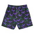 thumbnail image 7 of FORMRS Boys Swim Trunks Quick Dry Mesh Lining Beach Boardshorts, Sizes XS-XL, Purple Cartoon Bats Pattern, 7 of 7