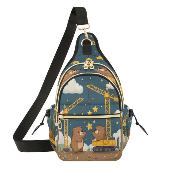 Women Crossbody Bag Fashion Bear-crane Printed Sling Bags Shoulder for Women