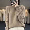 thumbnail image 4 of Suéter de cachemira para mujer, Jersey cálido de lana merina con cuello redondo, top de otoño e invierno, novedad de 100%, 4 of 5