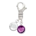 thumbnail image 2 of Delight Jewelry Crystal Purple Channel Drop - Silvertone Clip on Charm with Clear Crystal Drop, 2 of 4