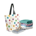 thumbnail image 2 of FORMRS Womens Canvas Tote Bag with Zipper Inner Pocket Shoulder Handbag, Polka Dot, 2 of 7