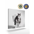 thumbnail image 2 of Funny Cat Canvas Wall Art, Black White Animal Cat on Toilet Abstract Painting Framed Wall Decor Modern Artwork Prints Painting for Living Room, Bedroom, Kitchen & Cafe Decor 28x28 Inch, 2 of 9