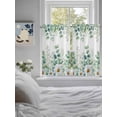 thumbnail image 3 of Green Eucalyptus Leaves 2 Panel Kitchen Curtains for Windows, Summer Botanical Watercolor Daisy Bathroom Privacy Curtain, Home Décor Window Treatment for Bedroom/Living Room 55"x45", 3 of 6