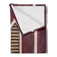 thumbnail image 2 of Shutters Soft Flannel Fleece Throw Blanket, Window Frame with Shutters on a Wooden Wall Vintage Style Artwork Print, Cozy Plush for Indoor and Outdoor Use, 70" x 90", Burgundy and Pink, by Ambesonne, 2 of 5