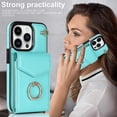 thumbnail image 2 of Elegante funda multifuncional tipo cartera para iPhone 14 Pro Max con correas, ranura para tarjetas, soporte para anillo, protección para cámara, material de PU, a prueba de golpes, anti-th, 2 of 5