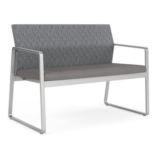 Causeuse de Réception Salle d'Attente Soins de Santé / Acier Argenté / Gris / Gris