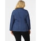 thumbnail image 5 of Women's Plus Size Denim Jacket Notched Lapel Color Block Stretch Blazer Sky Blue 2X, 5 of 6