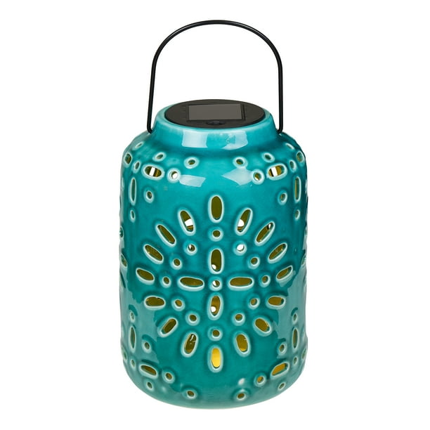 Mainstays Starburst Solar Powered Outdoor Ceramic Lantern