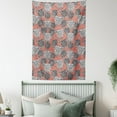 thumbnail image 4 of Floral Tapestry, Vintage Style Monochrome Flower Sketches in Oriental Art Style, Wall Hanging for Bedroom Living Room Dorm Decor, 60W X 80L Inches, Coral White and Charcoal Grey, by Ambesonne, 4 of 5