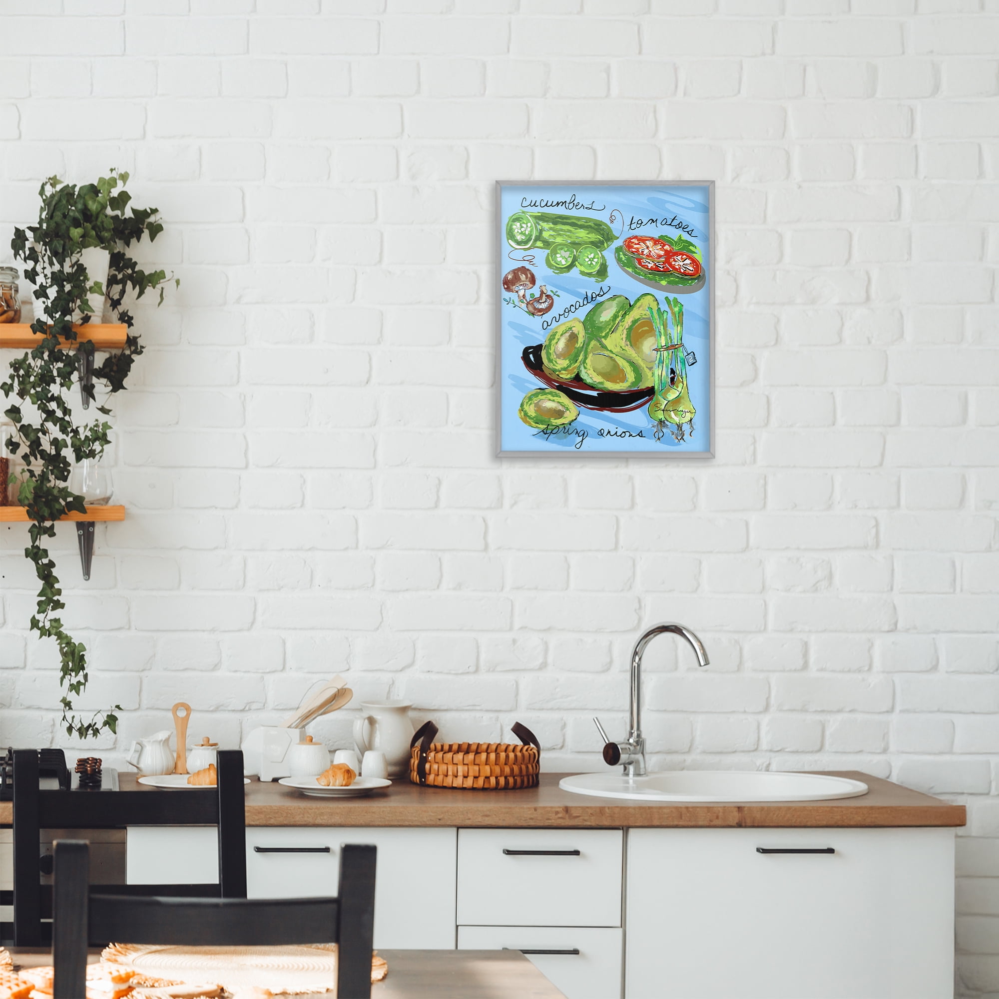 Stupell Industries Fresh Produce Collection Gray Framed Giclee Art, design by Susan Lugar