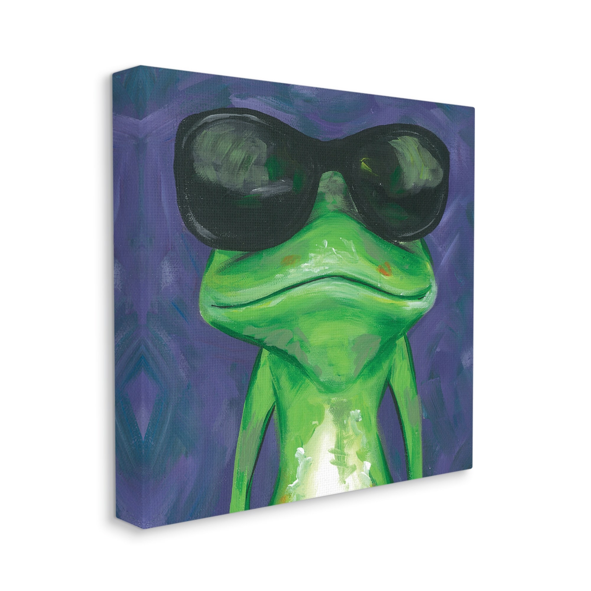 Stupell Industries Frog Wearing Sunglasses Painting Animals & Insects Painting Gallery Wrapped Canvas Print Wall Art