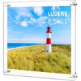 8.5X11 Clear Acrylic Wall Mount Floating Frameless Picture Frame For