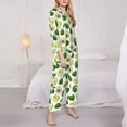 thumbnail image 3 of Honeii Avocado1 print Women's Pajama Sets Long Sleeve Button Down Sleepwear Nightwear Soft Pjs Lounge Sets-XX-Large, 3 of 7