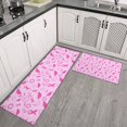 thumbnail image 2 of Pink Breast Cancer Awareness Pattern Kitchen Rugs Sets Of 2,Anti Fatigue Kitchen Mat Rugs Non Slip Washable,Decorative Kitchen Floor Mats for Kitchen,Sink,Laundry,17"x30"+17"x47", 2 of 7