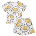 thumbnail image 2 of Poached Eggs Pattern Summer Pajama Set Soft Cotton Short Sleeve Sleepwear 2PCS Pajama Sets Breathable Lounge Set Size 10Y, 2 of 7